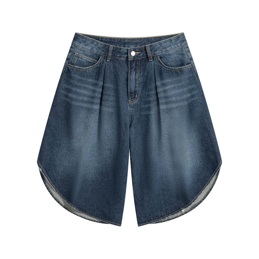 Shorts da uomo in denim a gamba larga