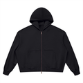 Felpa con cappuccio unisex boxy vintage wash con zip integrale