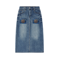 Women’s Vintage Wash Denim Skirt