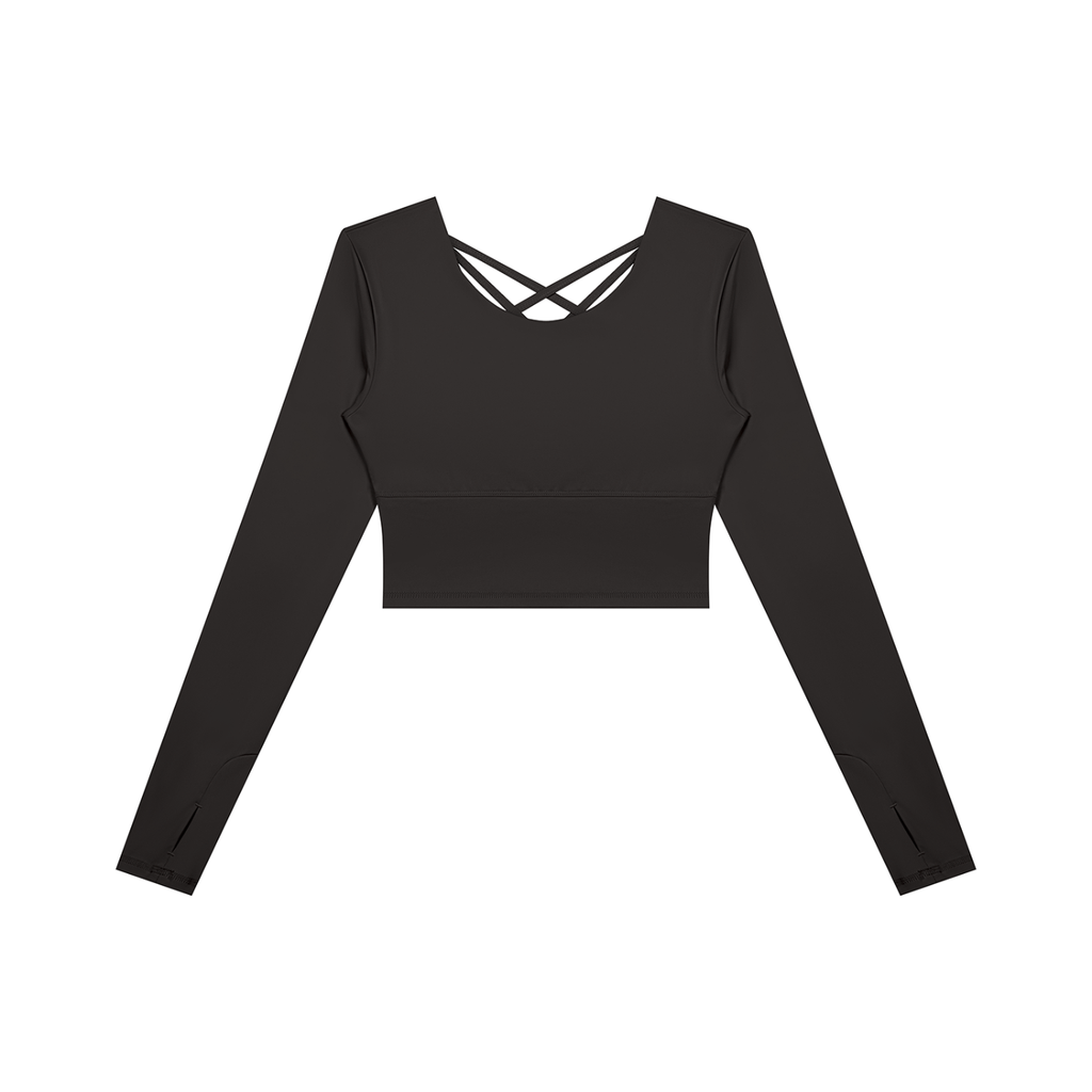 Women's Cropped Long Sleeve Yoga T-Shirt