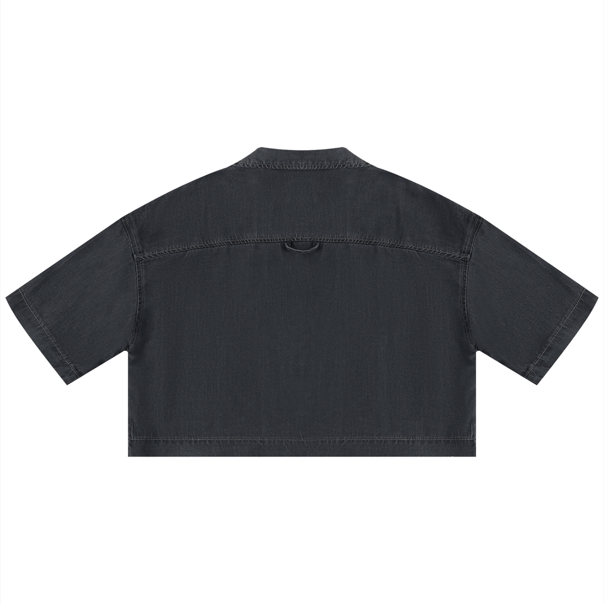 Camicia corta boxy da donna con lavaggio vintage