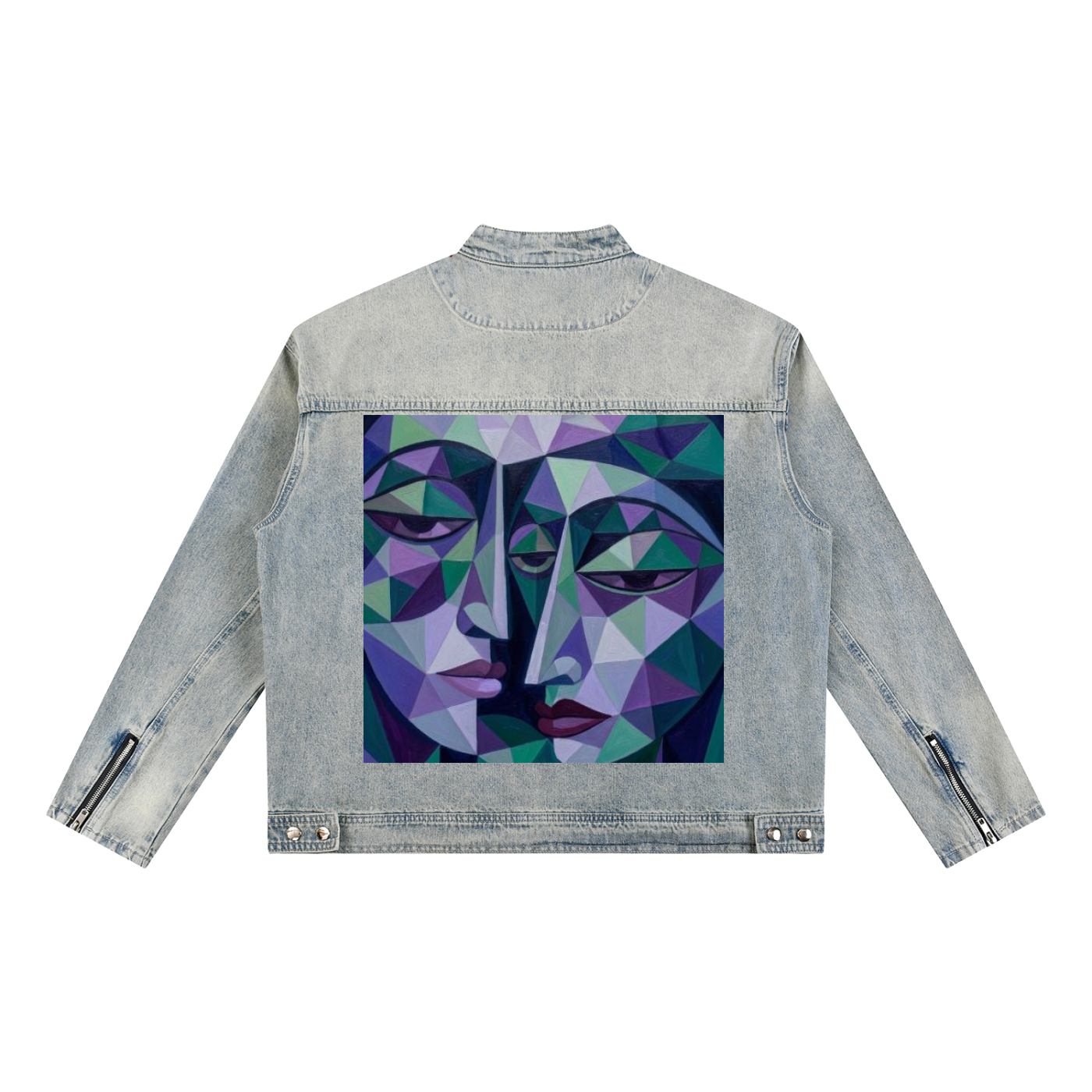 Vintage Wash Zip Denim Jacket