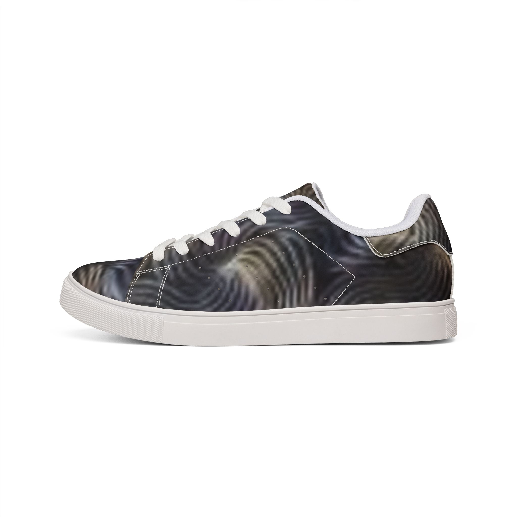 Low-Top Sneakers — Men's Swirl Leather Casual Shoes