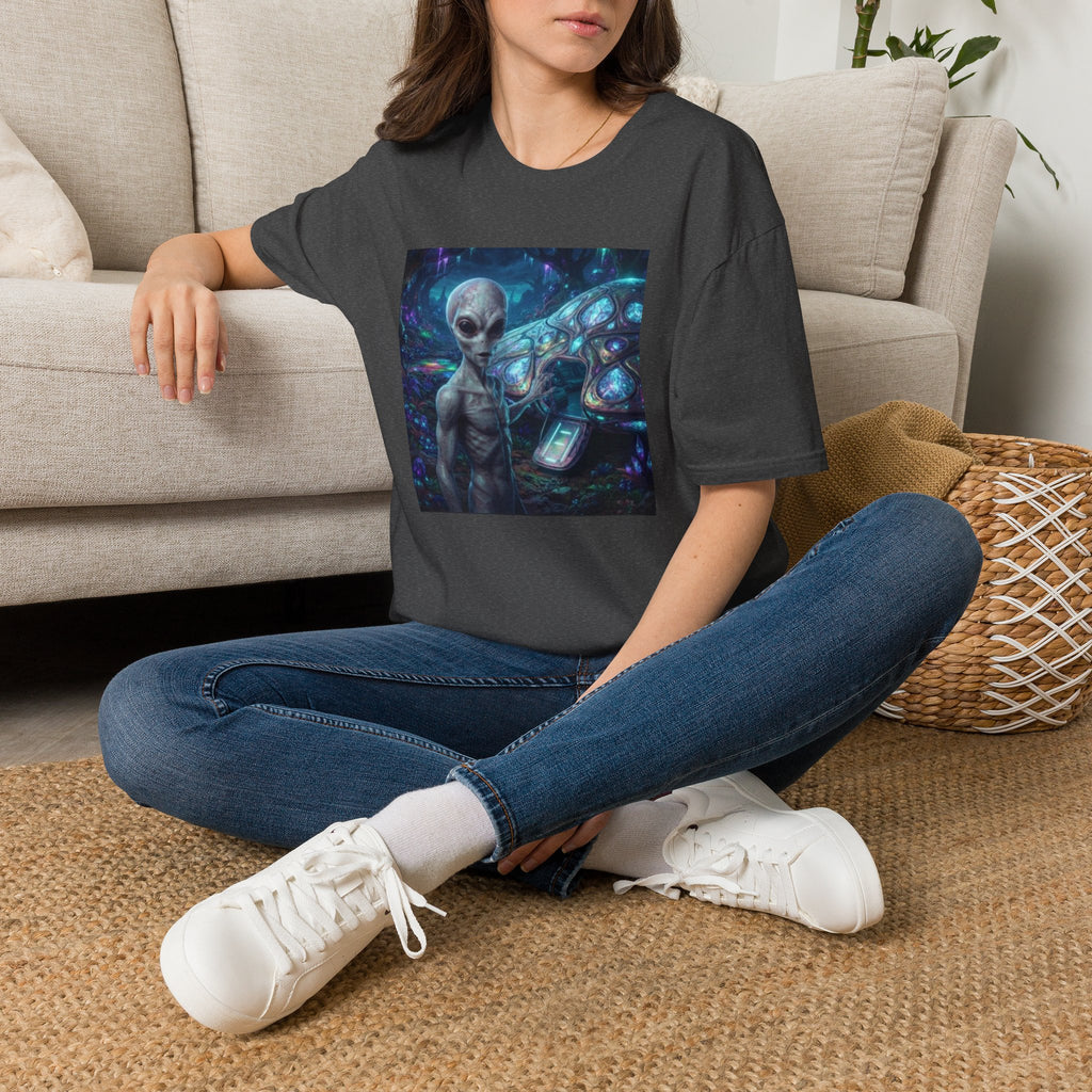 Alien Encounter T‑Shirt — Galactic Grey Extraterrestrial Art Tee
