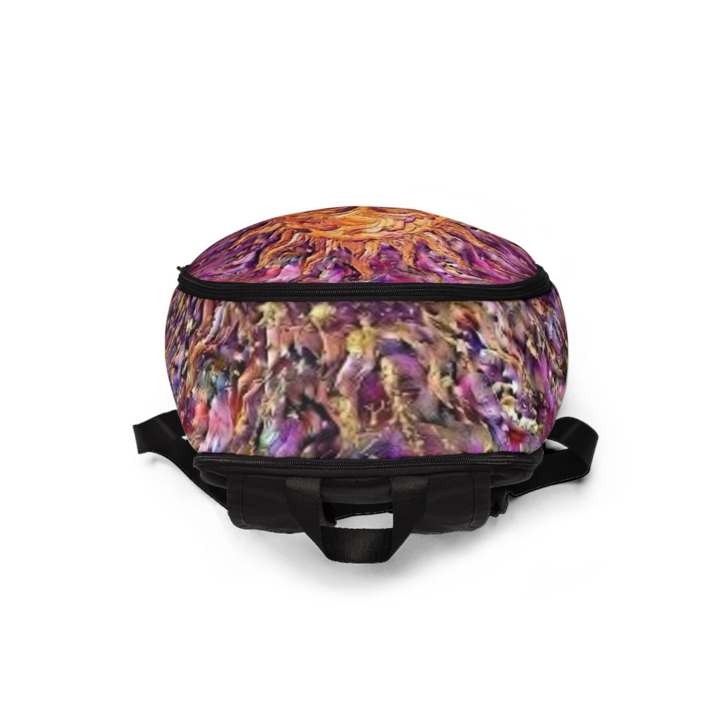 Sunburst Art Backpack — Bohemian Celestial Sun "No More Stolen Sisters!" #mmiwg Collection
