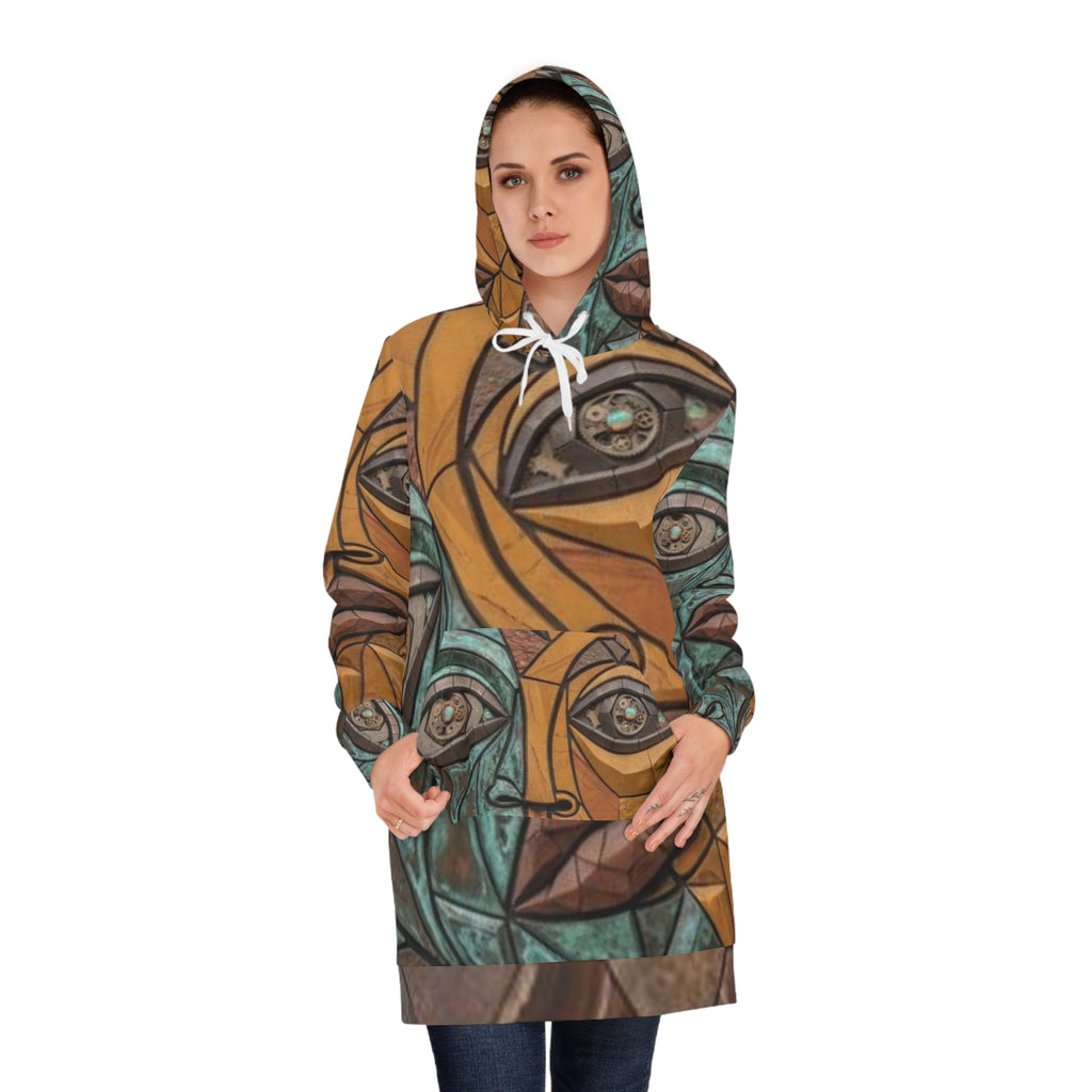 Geometric Mosaic Face Hoodie Dress | No More Stolen Sisters Series #mmiwg