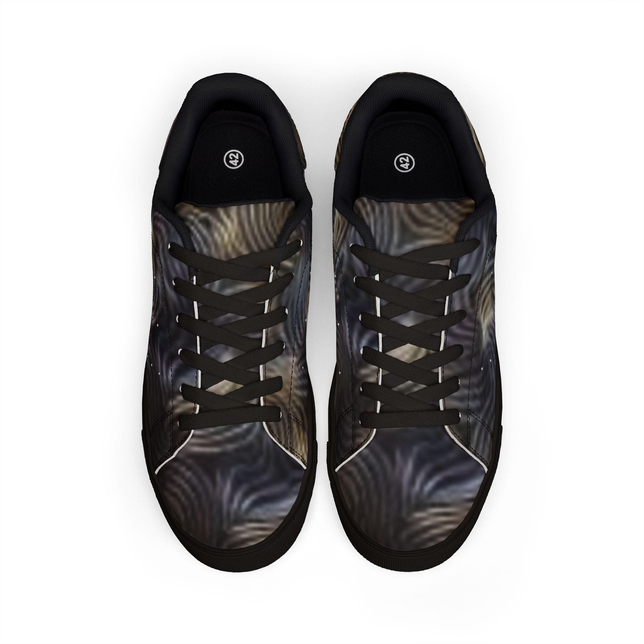 Low-Top Sneakers — Men's Swirl Leather Casual Shoes
