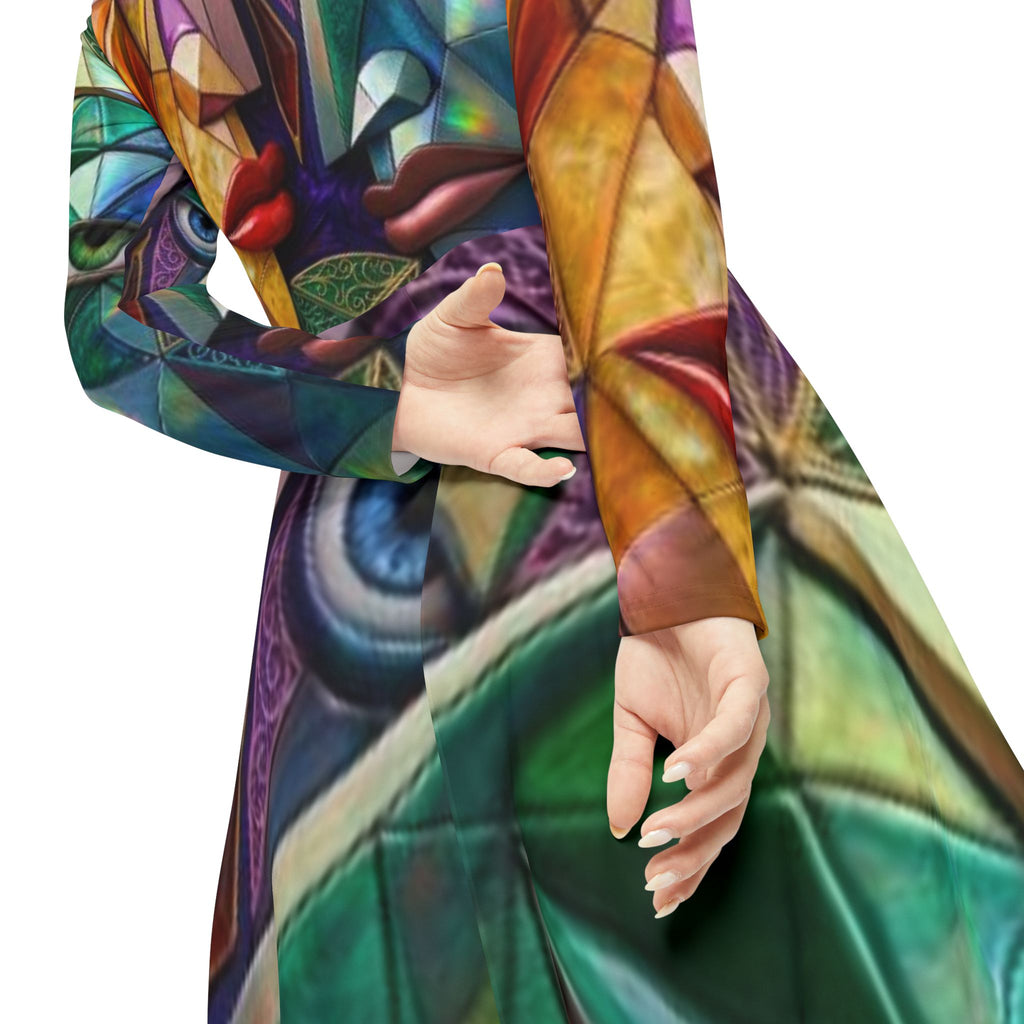 Cubist Faces Artwork Dance Dress | Long Sleeve