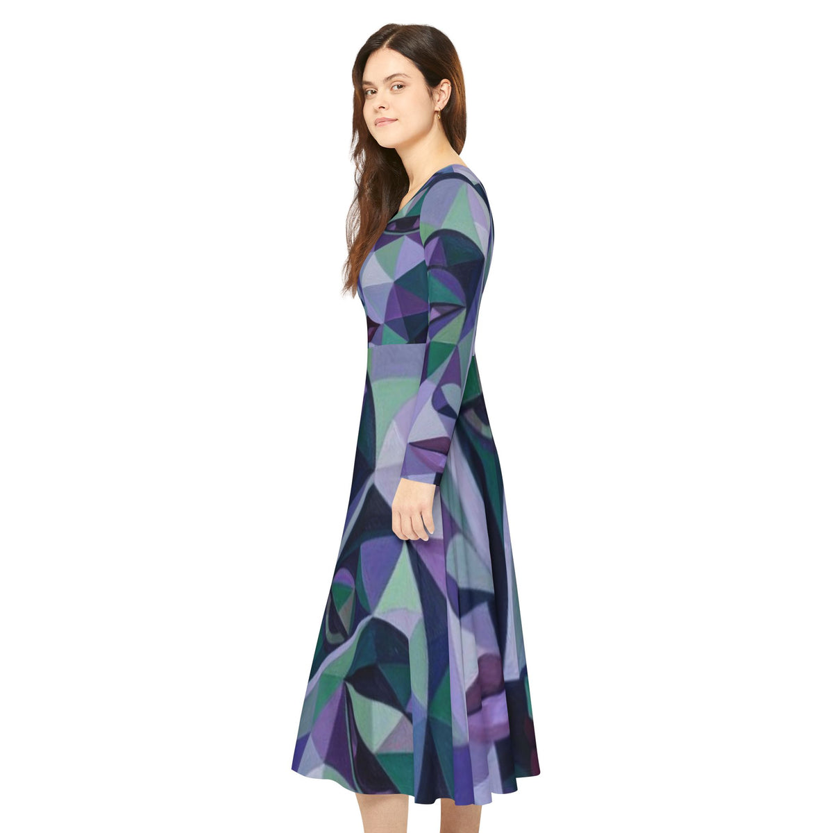 Geometric Long Sleeve Dress | Abstract | "No More Stolen Sisters" Series #mmiwg