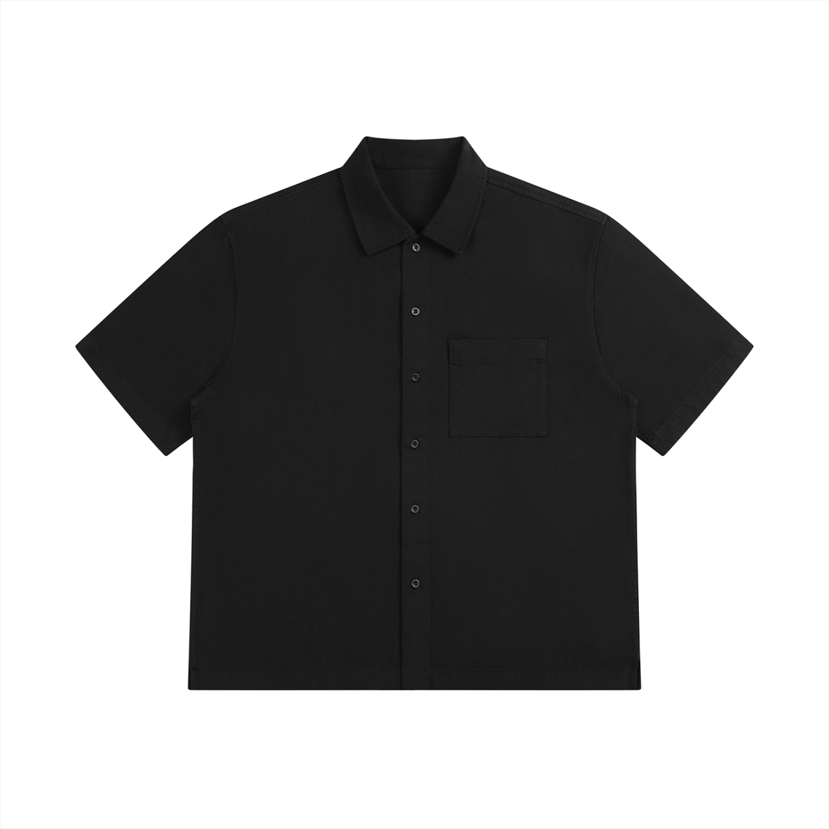 Camicia unisex boxy a maniche corte con tasca applicata