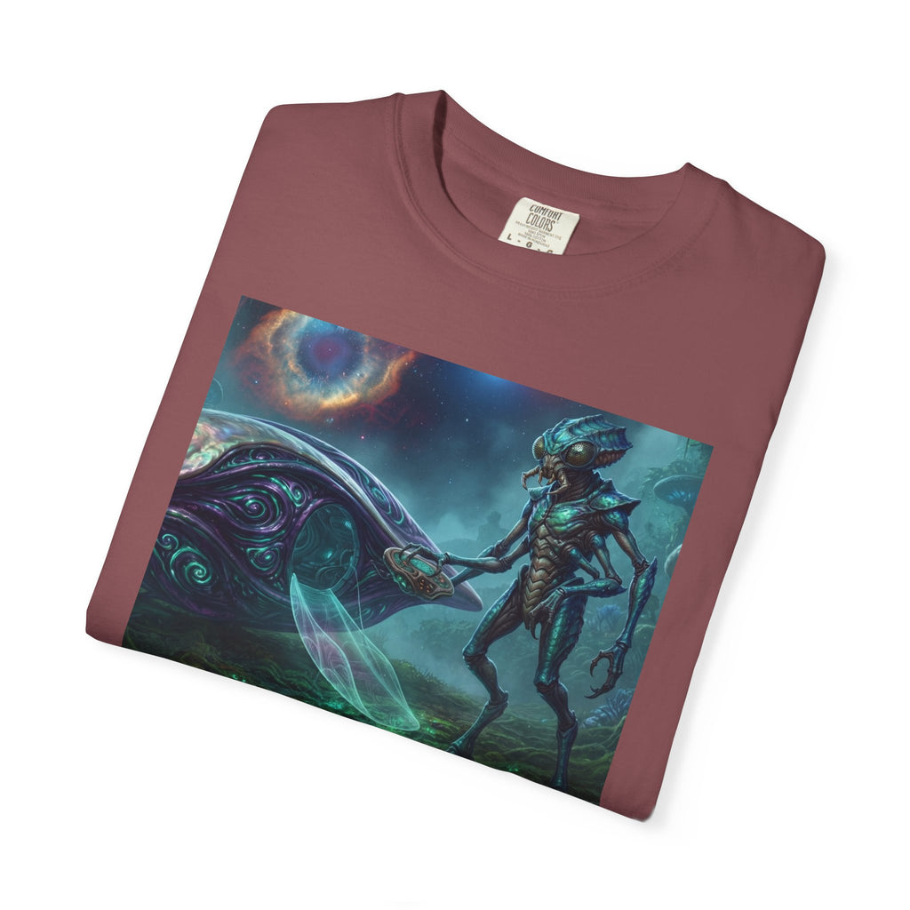 T-shirt Rencontre Extraterrestre — T-shirt Art Cosmique de Science-Fiction