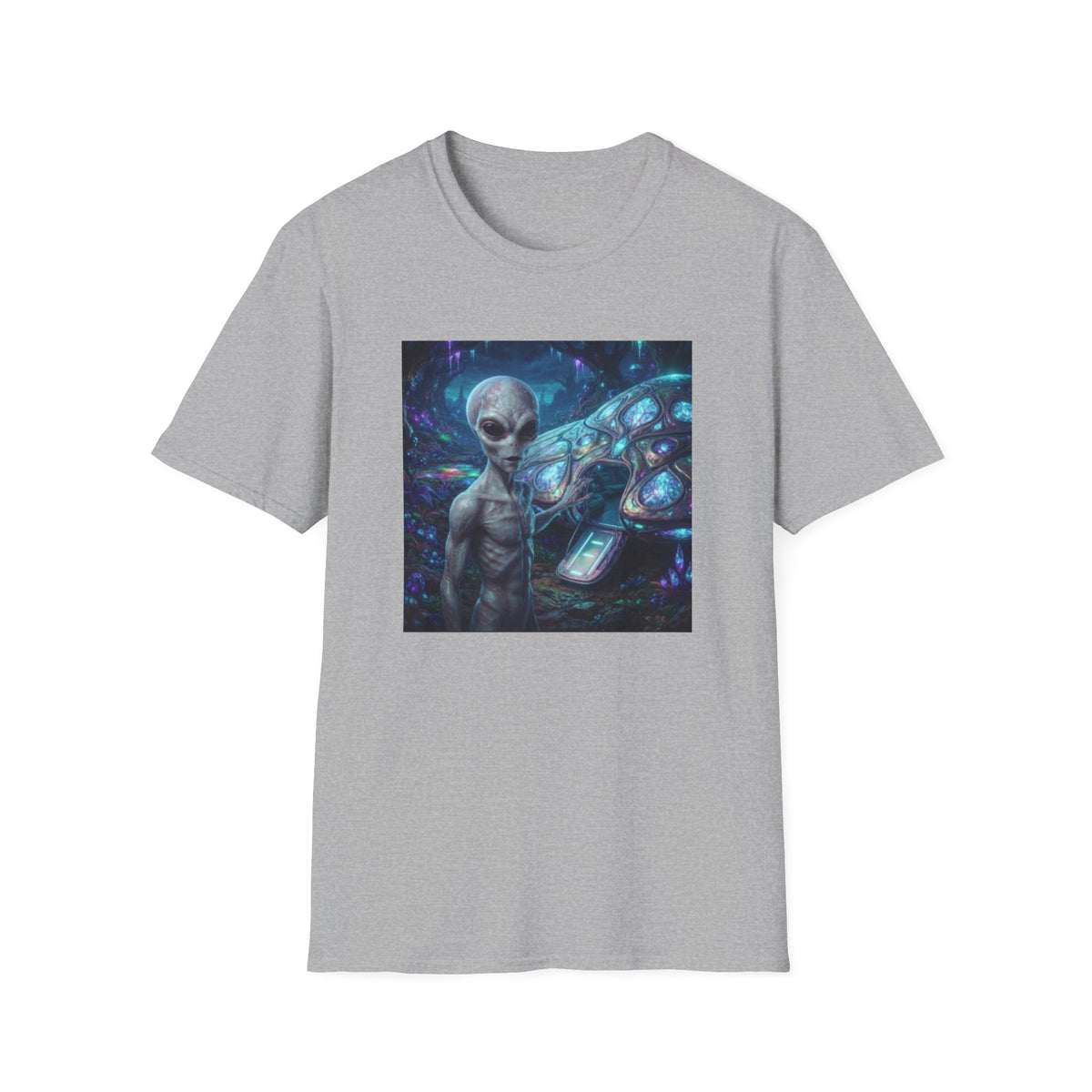 Alien Encounter T‑Shirt — Galactic Grey Extraterrestrial Art Tee