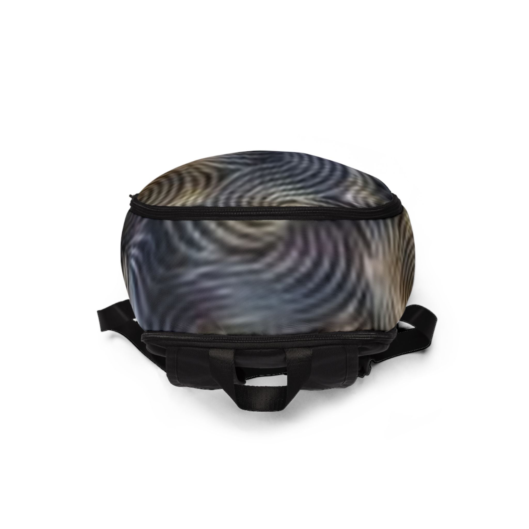 Spiral Wave Pattern Backpack — Abstract Swirl Fabric Daypack