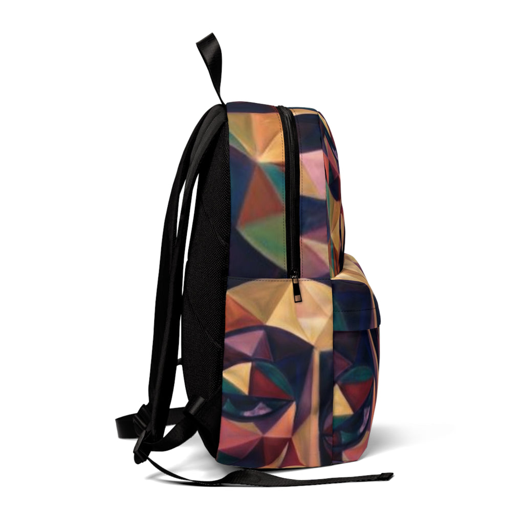 Geometric  Abstract Polygon Portrait School & Travel Bag - "No More Stolen Sisters!" Collection
