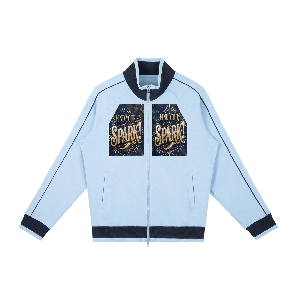 Color Block Raglan Sleeve Zip Track Jacket