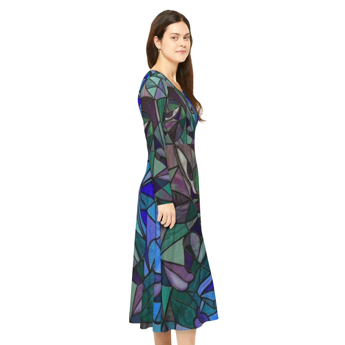 Abstract Long Sleeve Work Dress | No More Stolen Sisters Series #mmiwg