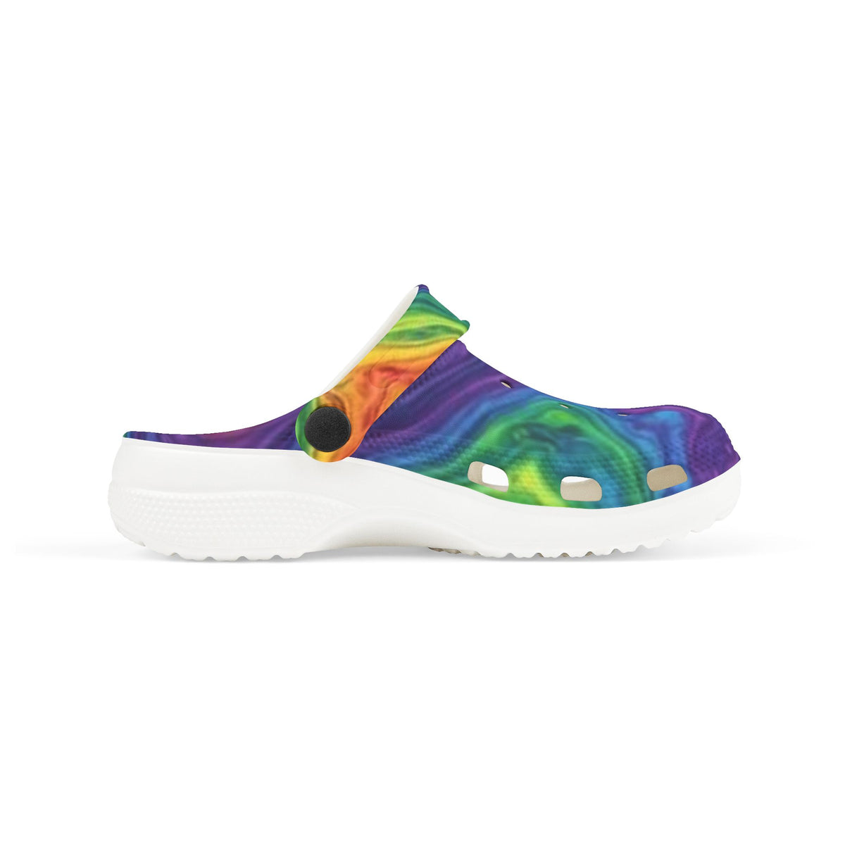 Kids Rainbow Swirl Foam Clogs — Colorful Tie-Dye EVA Slip-Ons