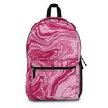 Pink Marble Backpack — Swirled Pink Aesthetic School & Travel Bag