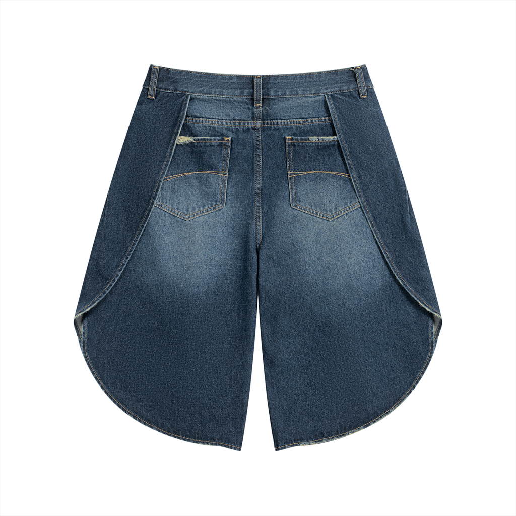 Shorts da uomo in denim a gamba larga