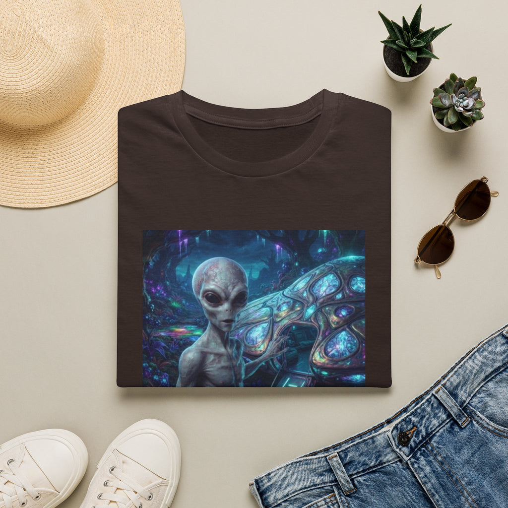 Alien Encounter T‑Shirt — Galactic Grey Extraterrestrial Art Tee