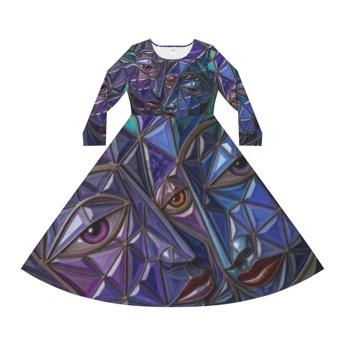 Geometric Women's Long Sleeve Dress Mosaic | No More Stolen Sisters Series #mmiwg Collection