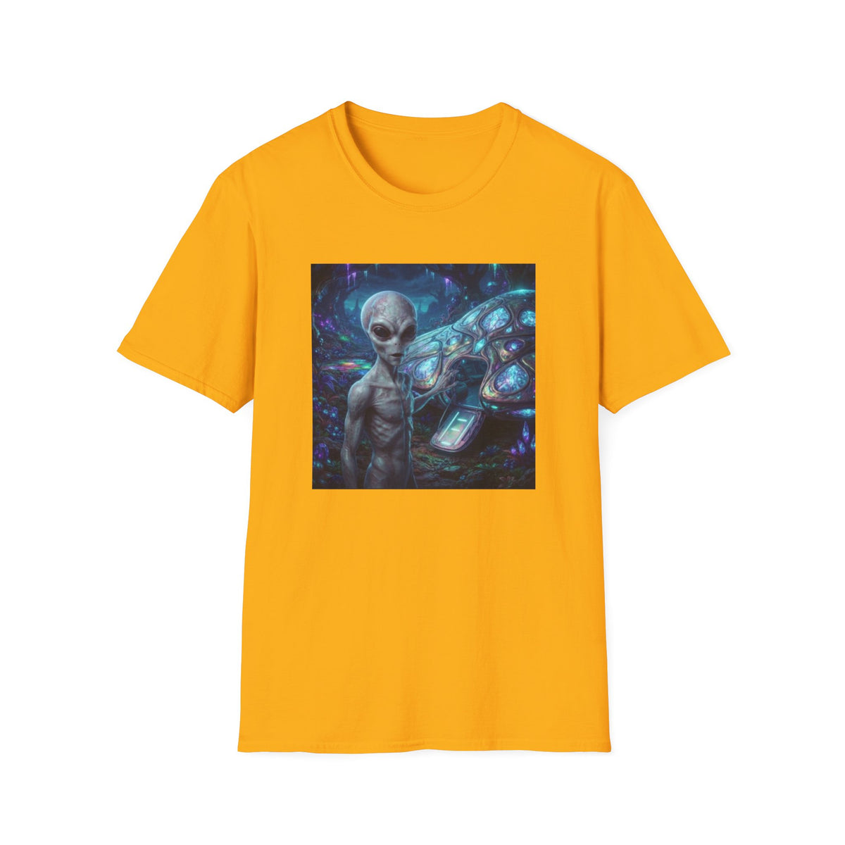 Alien Encounter T‑Shirt — Galactic Grey Extraterrestrial Art Tee