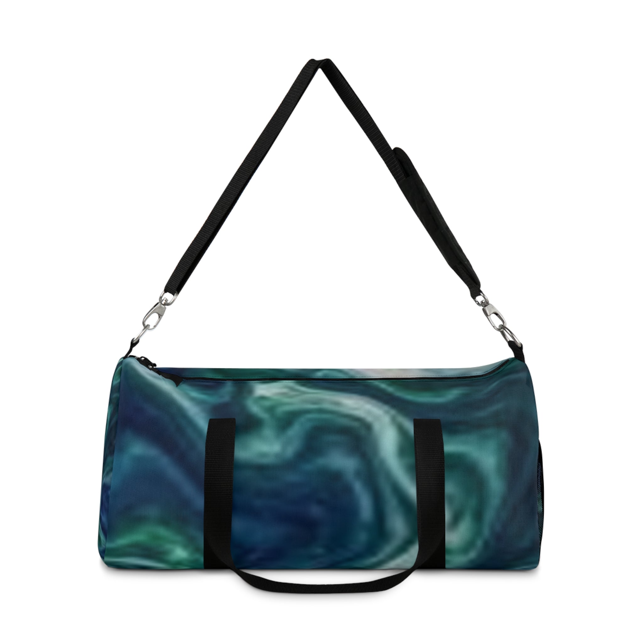 Teal Swirl Duffel Bag – Ocean Abstract Travel Gym Bag