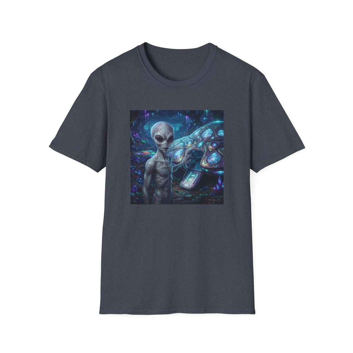 Alien Encounter T‑Shirt — Galactic Grey Extraterrestrial Art Tee