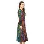 Abstract Mosaic Long Sleeve Dress | Colorful Artistic AOP Dancewear  |  "No More Stolen Sisters" Series #mmiwg