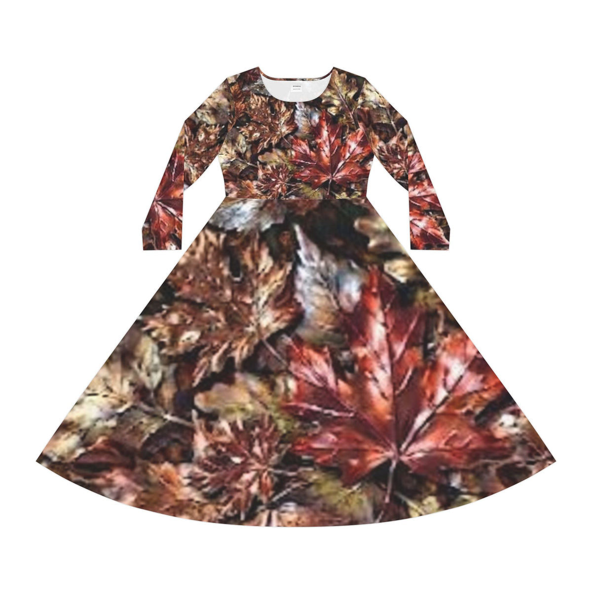 Autumn Leaves Long Sleeve Fall Colours Dress - "No More Stolen Sisters!" #mmiwg Collection