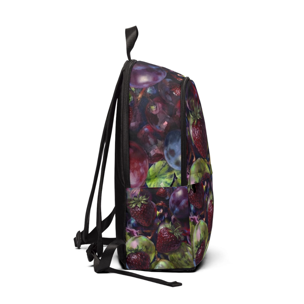 Sac à dos à motifs de fruits — Sac d'école coloré imprimé fraise et prune