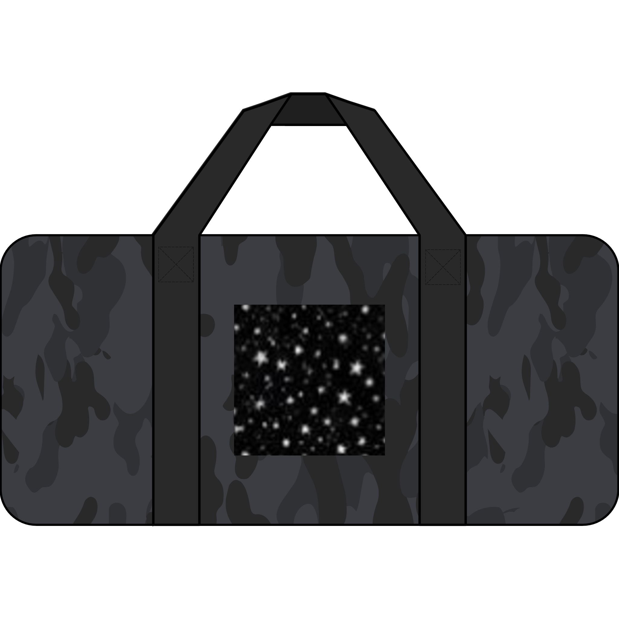 Galaxy Star Travel Duffel Bag — Checker/Camo Strap Adventure Gym Bag