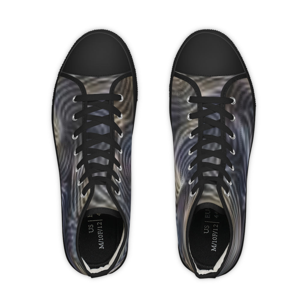 Baskets montantes — Chaussures en toile monochromes à motif vagues pour homme