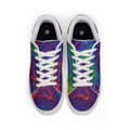 Leather Sneakers — Colorful Abstract Face Art Low-Top Women's Sneakers