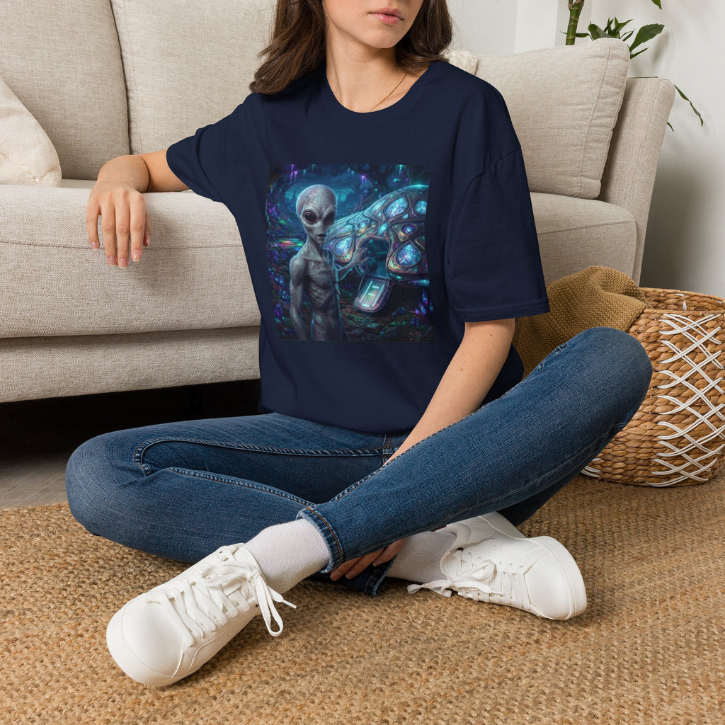 Alien Encounter T‑Shirt — Galactic Grey Extraterrestrial Art Tee