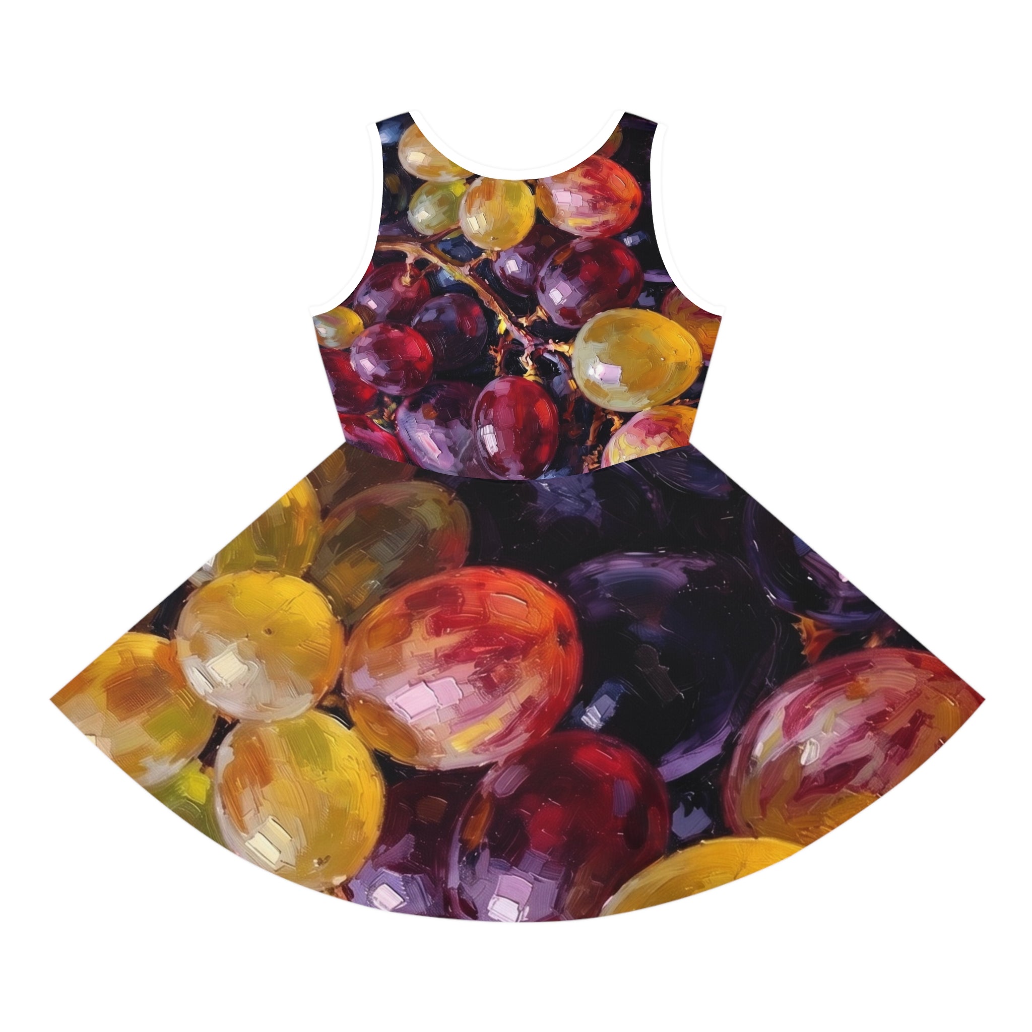 Girls Sundress Grape Print AOP Summer Dress -Bare Good Fruit Dress "No More Stolen Sisters!" #mmiwg Collection