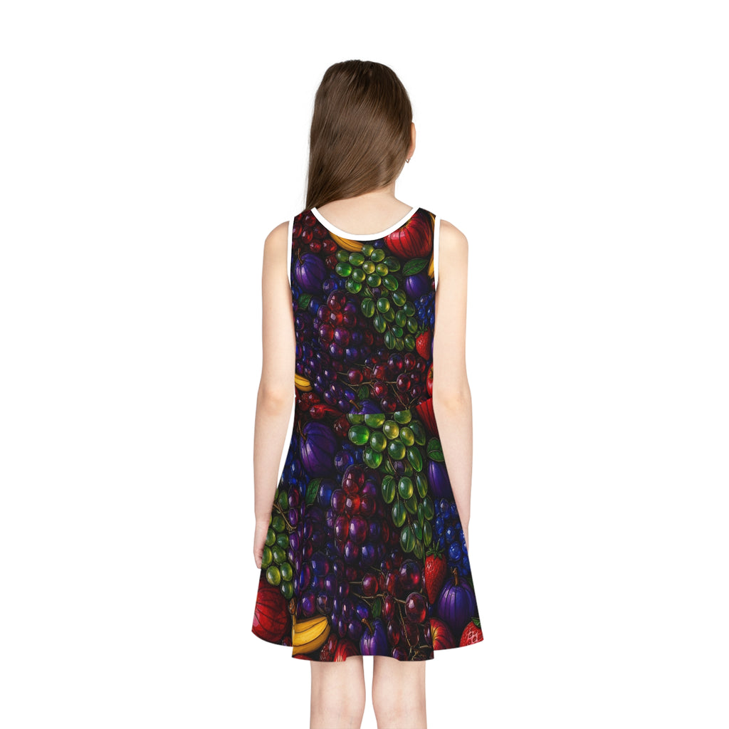 Girls' Fruit Print Sundress — Colorful All-Over-Print Summer Dress