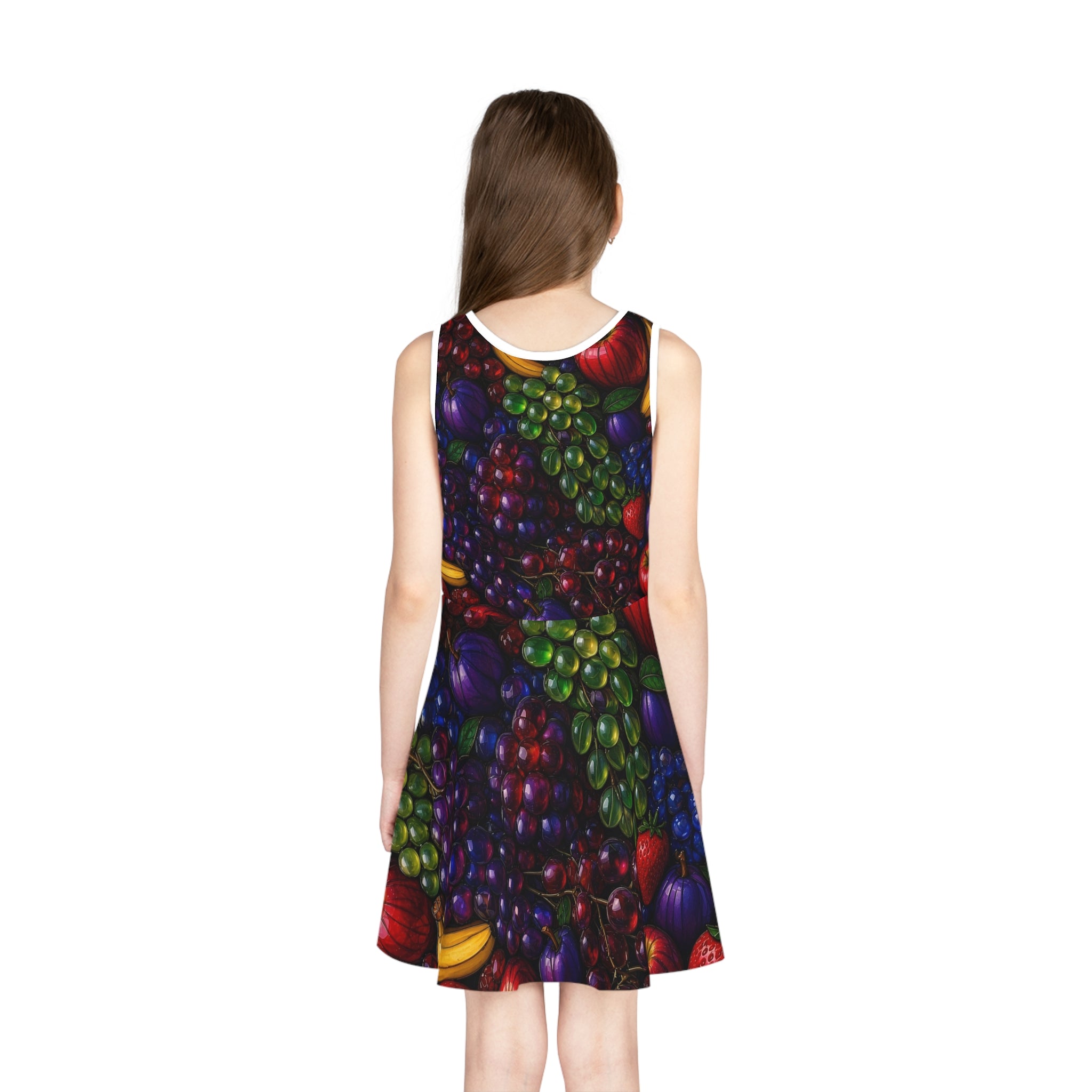 Girls' Fruit Print Sundress — Colorful All-Over-Print Summer Dress