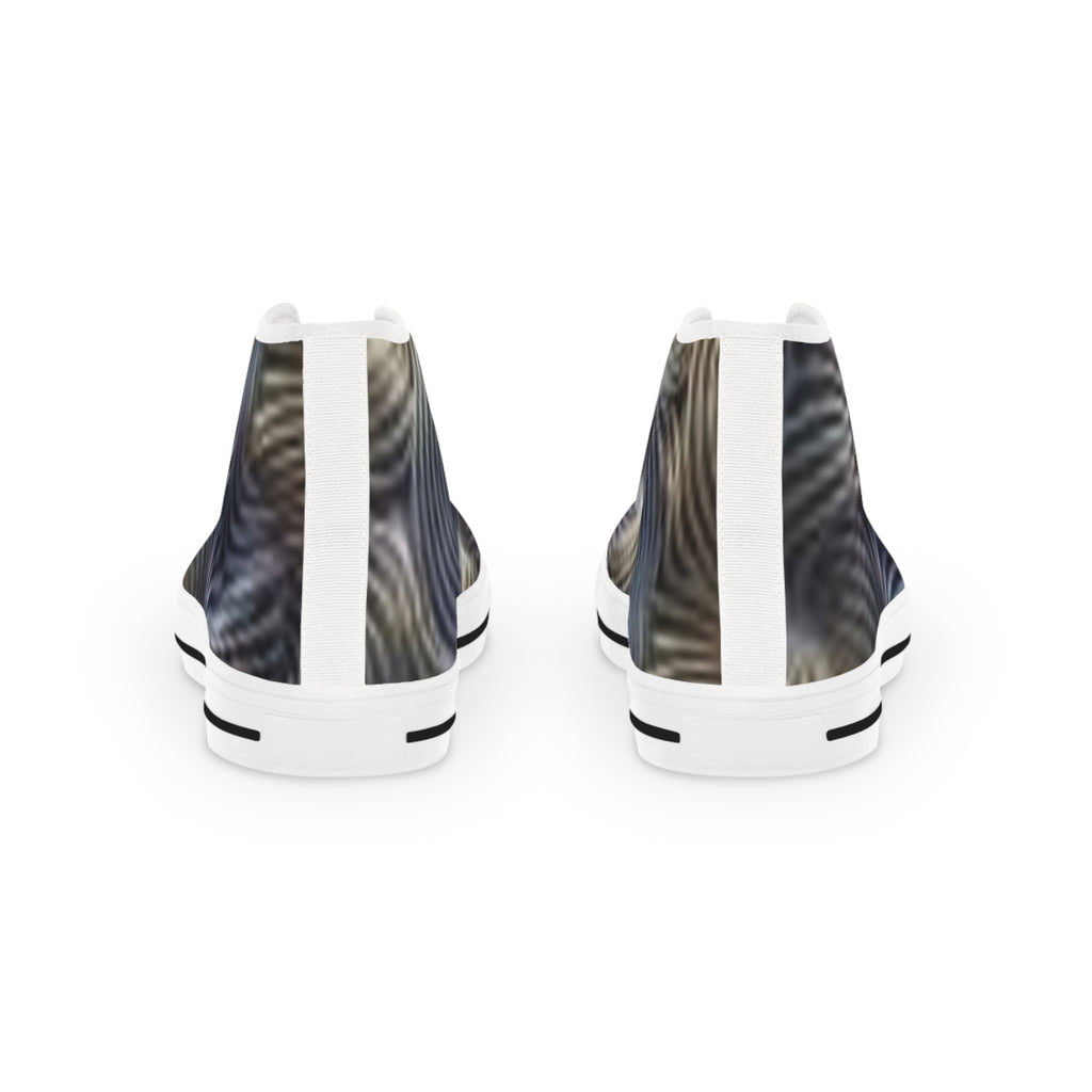 Baskets montantes — Chaussures en toile monochromes à motif vagues pour homme