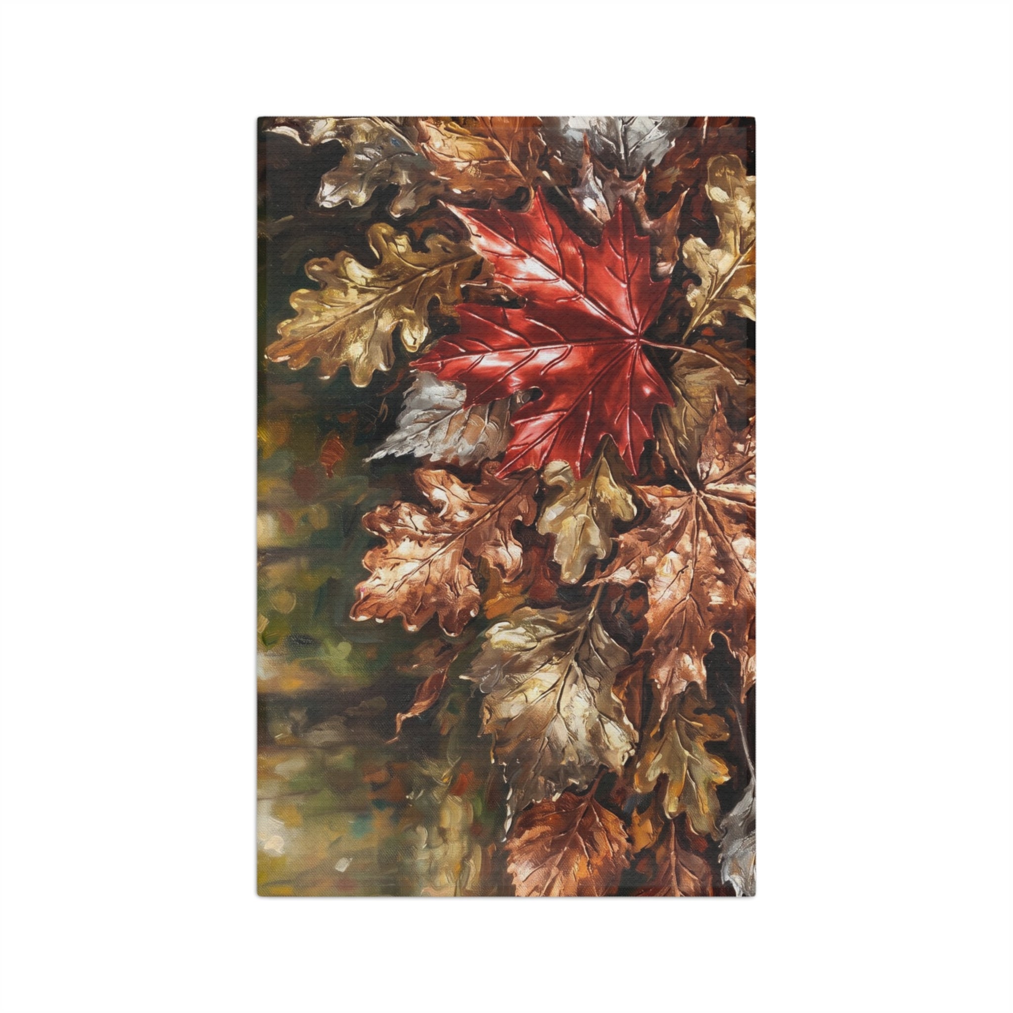 Autumn Leaves Microfiber Tea Towel — Rustic Fall Kitchen Decor