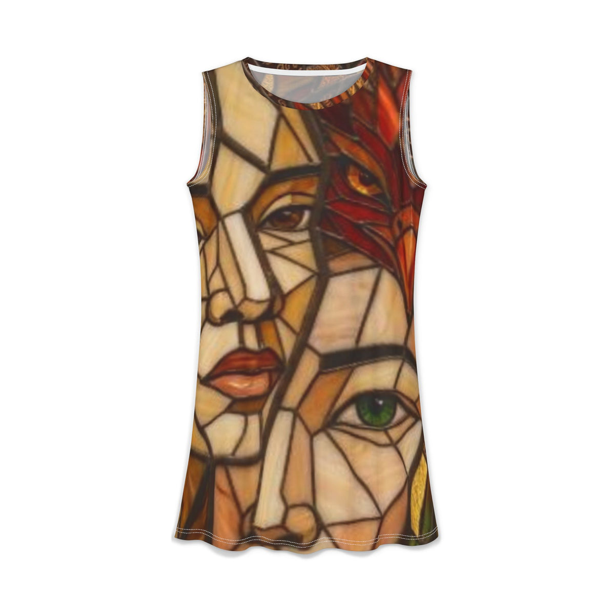 Abstract Portrait Sleeveless Dress AOP | "No More Stolen Sister" Series #mmiwg
