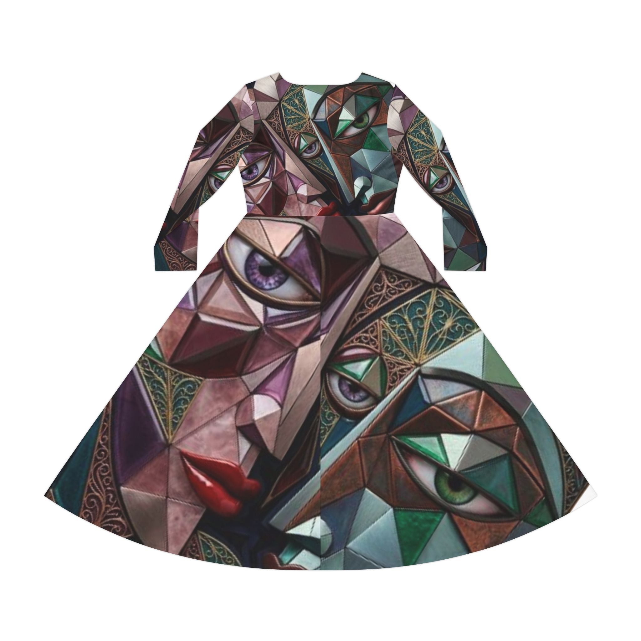 Abstract Geometric Dress Long Sleeve  |  "No More Stolen Sisters" Series #mmiwg