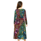 Abstract Mosaic Long Sleeve Dress | Colorful Artistic AOP Dancewear  |  "No More Stolen Sisters" Series #mmiwg