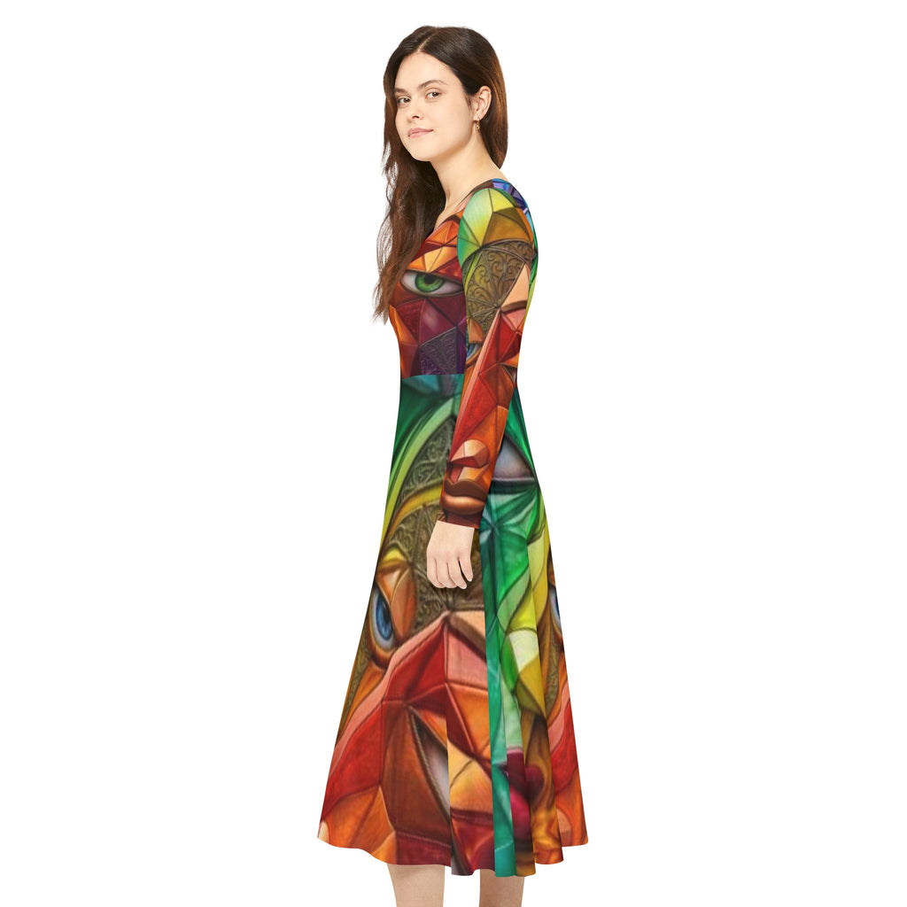Long Sleeve Dance Dress "No More stolen Sisters!"  #mmiwg Collection