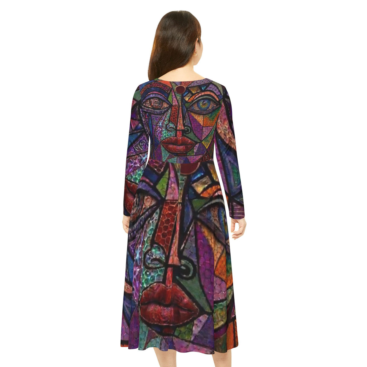 Colorful Abstract | Long Sleeve Dance Dress |  "No More Stolen Sisters" Series #mmiwg