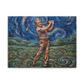 Van Gogh Style Golfer Matte Canvas Wall Art — Stretched 1.25"