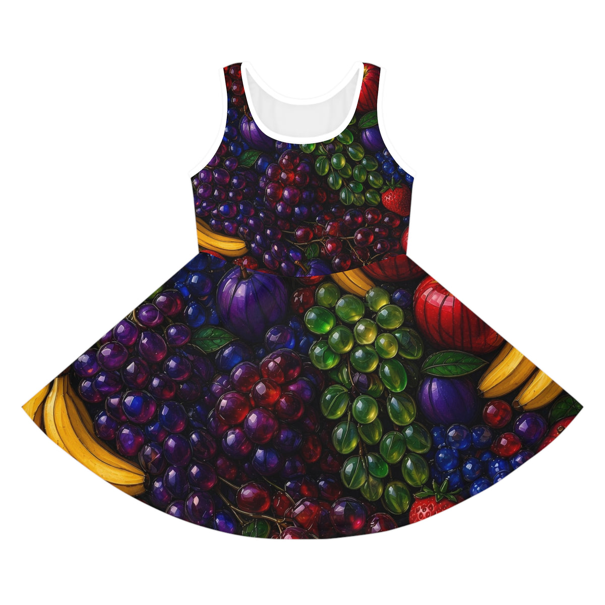 Girls' Fruit Print Sundress — Colorful All-Over-Print Summer Dress