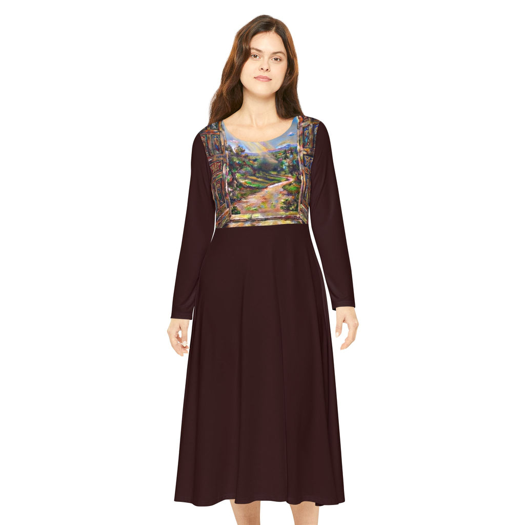 Women's Long Sleeve Dress -Doors Opening to Rainbow - "No More Stolen Sisters!" Collection