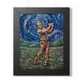 Golf Swing Framed Poster — Van Gogh Style Golf Art Print