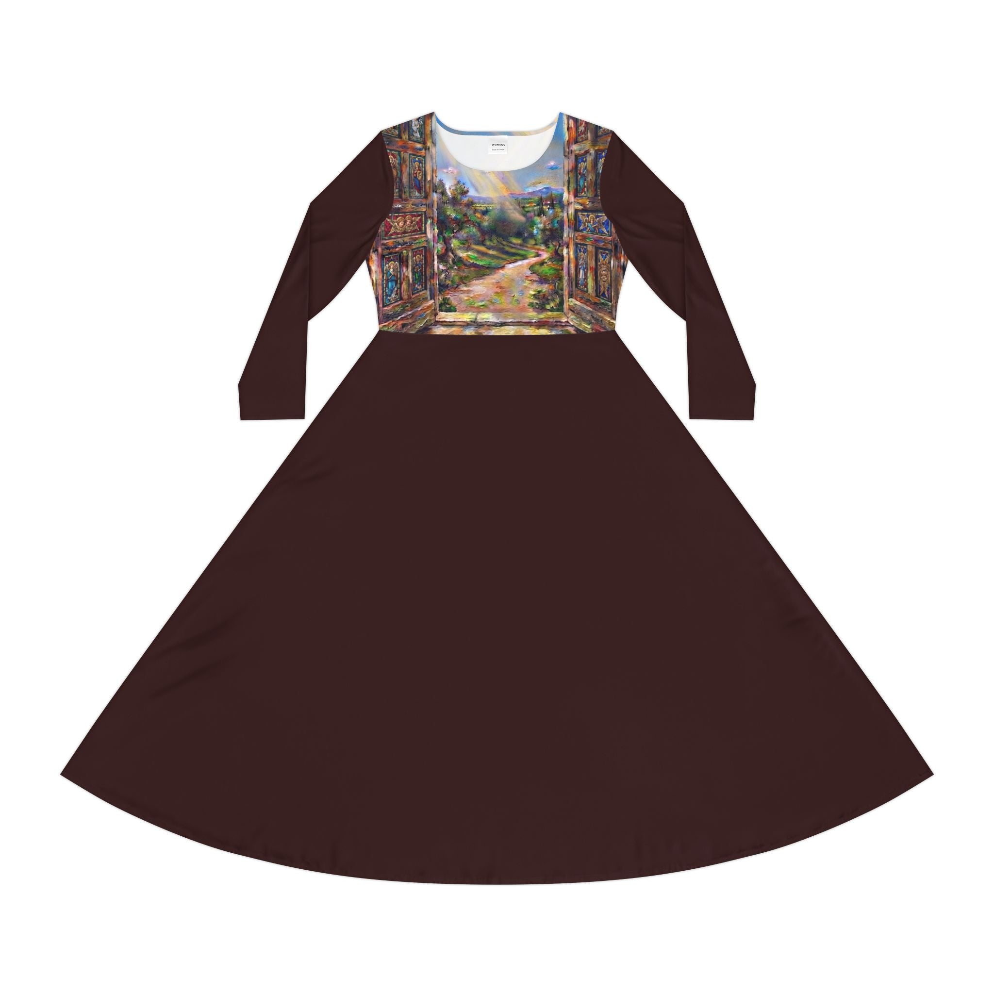 Women's Long Sleeve Dress -Doors Opening to Rainbow - "No More Stolen Sisters!" Collection